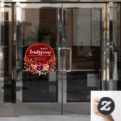Happelijk Thanksgiving Bloemengrans Krans Raam Sti Raamsticker (Kantoordeur)