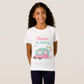 Happer Camping Glamping Girl Birthday T-Shi T-shirt (Voorkant volledig)