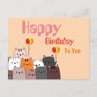 Happertje verjaardagskaart met een knuffelkat briefkaart