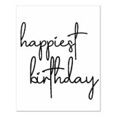 Happiest Birthday Trendy Script Rubberstempel (Afrduk)