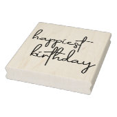 Happiest Birthday Trendy Script Rubberstempel (Stempel)