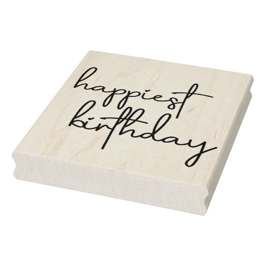 Happiest Birthday Trendy Script Rubberstempel (Stempel)