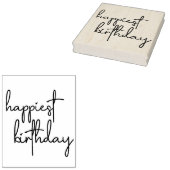 Happiest Birthday Trendy Script Rubberstempel (Gestempeld)