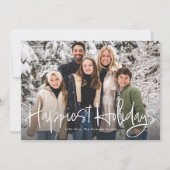 Happiest feestdagen eenvoudig leuk script foto gro feestdagenkaart (Voorkant)