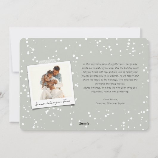 Happiest Feestdagen Fancy Wit Script Classic Foto Feestdagenkaart (Achterkant)