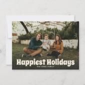 Happiest Feestdagen Fun Flat Holiday Kaart (Voorkant)