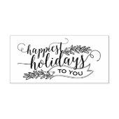 Happiest Feestdagen Leaf Christmas Rubber Art Stam Rubberstempel (Afrduk)