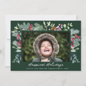 Happiest feestdagen lijst groene kerstkaart (Voorkant)