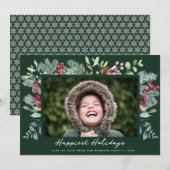 Happiest feestdagen lijst groene kerstkaart (Voorkant / Achterkant)