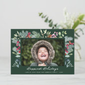 Happiest feestdagen lijst groene kerstkaart (Staand voorkant)