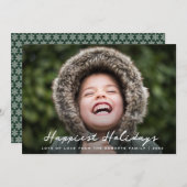 Happiest feestdagen Modern kerstkaart (Voorkant / Achterkant)