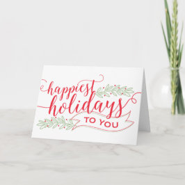 Happiest Feestdagen Script-Wenskaart Kaart