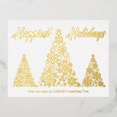 Happiest Feestdagen Snowflake Trees Company Gold (Voorkant)