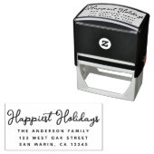 Happiest Holidays Christmas Script Return Address Zelfinktende Stempel (In situ)