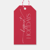 Happiest Holidays Elegant Typography Christmas  Cadeaulabel (Voorkant)
