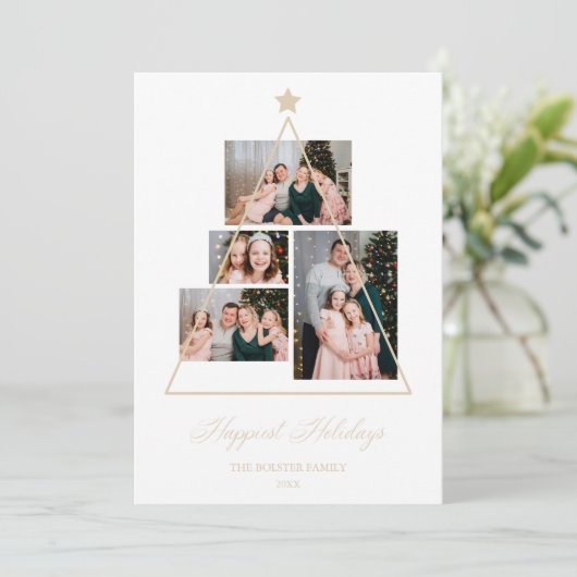 Happiest Holidays Family Christmas Tree 4 Photos (Staand voorkant)