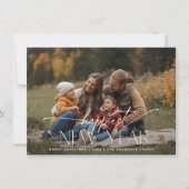 Happiest New Year Elegant Typography Photo Feestdagenkaart (Voorkant)