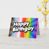 Happige Verjaardag (Progress Pride) Kaart (Gele Bloem)