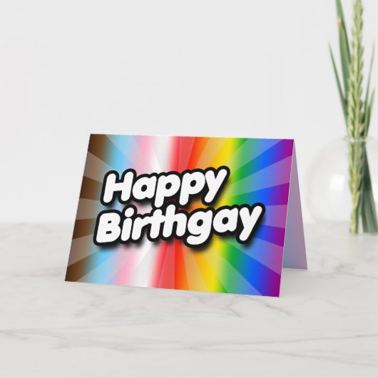 Happige Verjaardag (Progress Pride) Kaart (Voorkant)