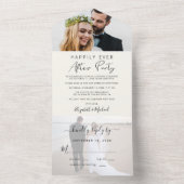 Happily Ever After 2 Foto Bruiloftsreceptie All In One Uitnodiging (Binnen)