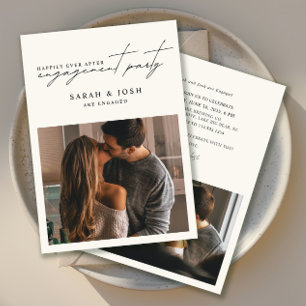 Happily Ever After 2 Foto Crème Verlovingsfeest Kaart