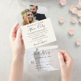 Happily Ever After 2 Foto Huwelijksreceptie All In One Uitnodiging