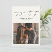 Happily Ever After 2 Photo Cream Engagement Party Kaart (Staand voorkant)
