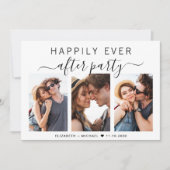 Happily Ever After 3 Foto's Bruiloftsreceptie Kaart (Voorkant)