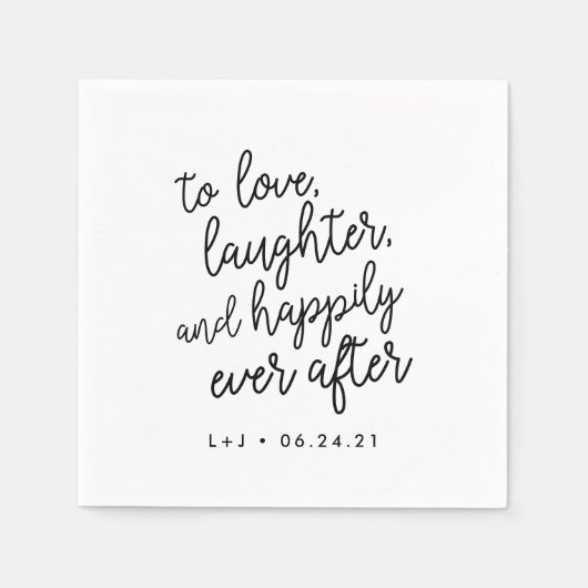 Happily Ever After | Aangepaste bruiloft Servet (Voorkant)