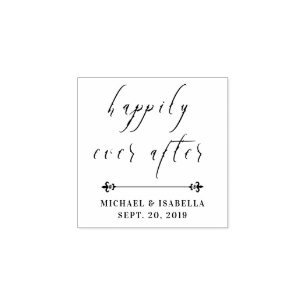 Happily Ever After   Aangepaste bruiloft typografi Rubberstempel