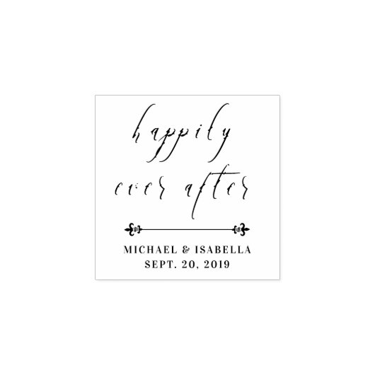 Happily Ever After | Aangepaste bruiloft typografi Rubberstempel (Afrduk)