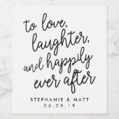Happily Ever After | Aangepaste bruiloft Wijn Etiket (Enkel label)