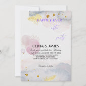 Happily Ever After abstract color Wedding Party Kaart (Voorkant)