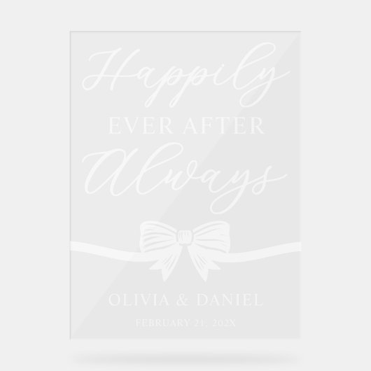 Happily Ever After Always Personalized Wedding Acryl Bord (Voorkant)