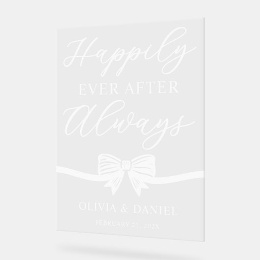 Happily Ever After Always Personalized Wedding Acryl Bord (Hoek)