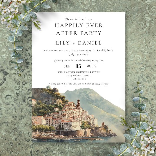 Happily Ever After Amalfi Italy Wedding Kaart