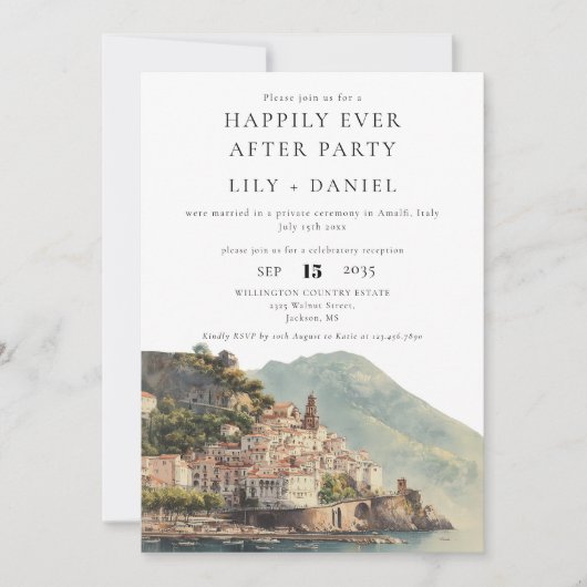 Happily Ever After Amalfi Wedding Photo Kaart (Voorkant)