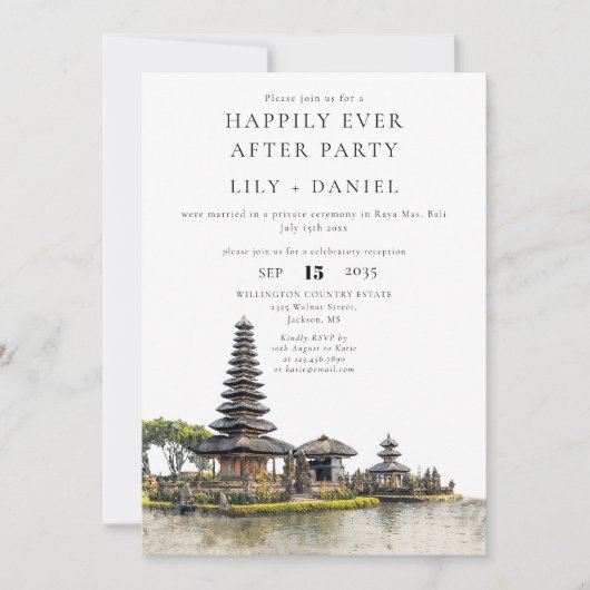Happily Ever After Bali Wedding Kaart (Voorkant)