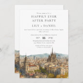 Happily Ever After Barcelona Wedding Kaart (Voorkant / Achterkant)