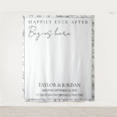 Happily Ever After Begins Here Floral Wedding  Wandkleed (Voorkant)