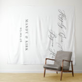 Happily Ever After Begins Here Wedding Backdrop  Wandkleed (In Situ (horizontaal))