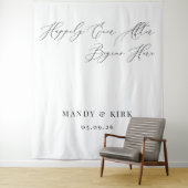 Happily Ever After Begins Hier Trouw Achtergrond Wandkleed (In situ)