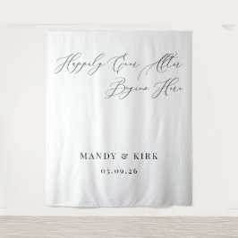 Happily Ever After Begins Hier Trouw Achtergrond Wandkleed