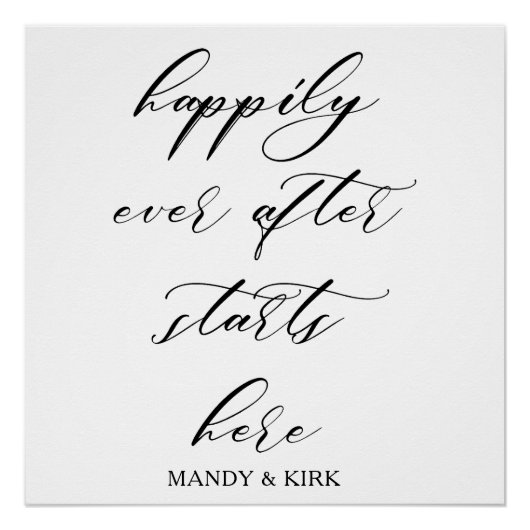 Happily Ever After begint hier - Romantische bruil Perfect Poster (Voorkant)