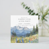 Happily Ever After Berg Bloemen Bruiloft Kaart (Staand voorkant)