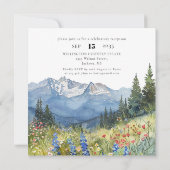 Happily Ever After Berg Bloemen Bruiloft Kaart (Achterkant)