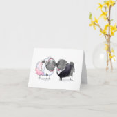 Happily Ever After Black Pug trouwkaart Kaart (Gele Bloem)