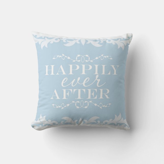 HAPPILY EVER AFTER Blauwe Prinses Worp Kussen (Voorkant)