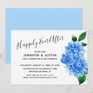 Happily Ever After Blue Geschilderde Dahlia's Ontv Kaart