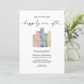 Happily Ever After Boek Bruiloftsfeest QR Code Kaart (Staand voorkant)